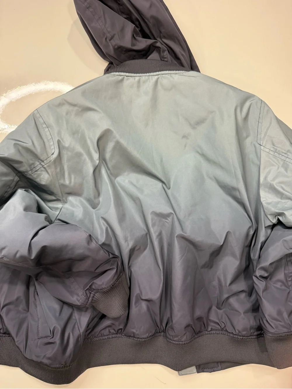 Zara Puffer Jacket Size 9-10 Gray Black Winter Coat Youth 140 A060826